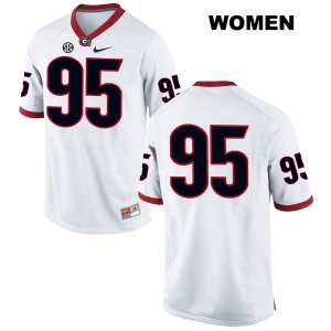 Women's Georgia Bulldogs NCAA #95 Marshall Long Nike Stitched White Authentic No Name College Football Jersey IID1554GW